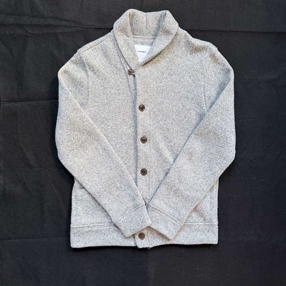 Old Navy Fleece Cardigan Sweater Women Gray Size Small